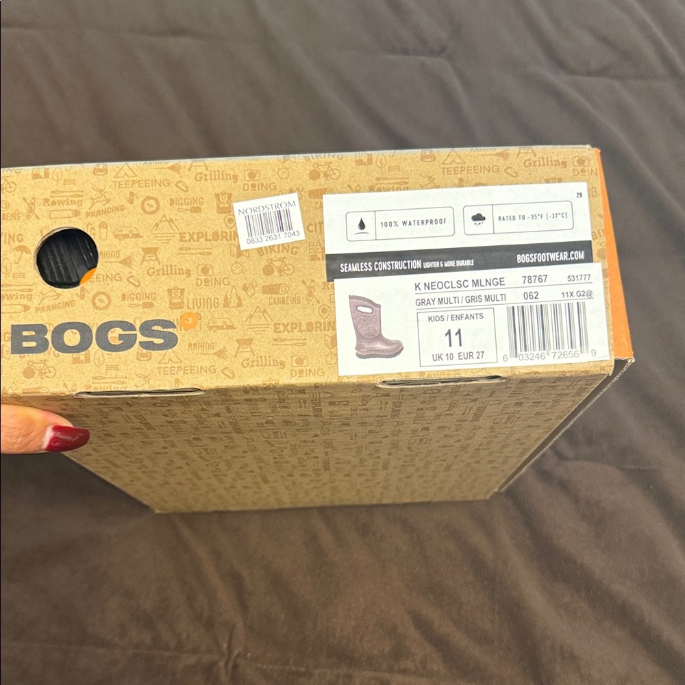 Bogs Kids' Gray and Purple Boots